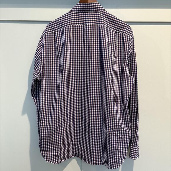 J.Crew Shirt Mens XL Extra Large Blue Gingham Check Performance Slim AS989 - Picture 5 of 10